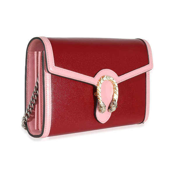 GUCCI Pink White Leather Dionysus Chain Wallet - Picture 3 of 8